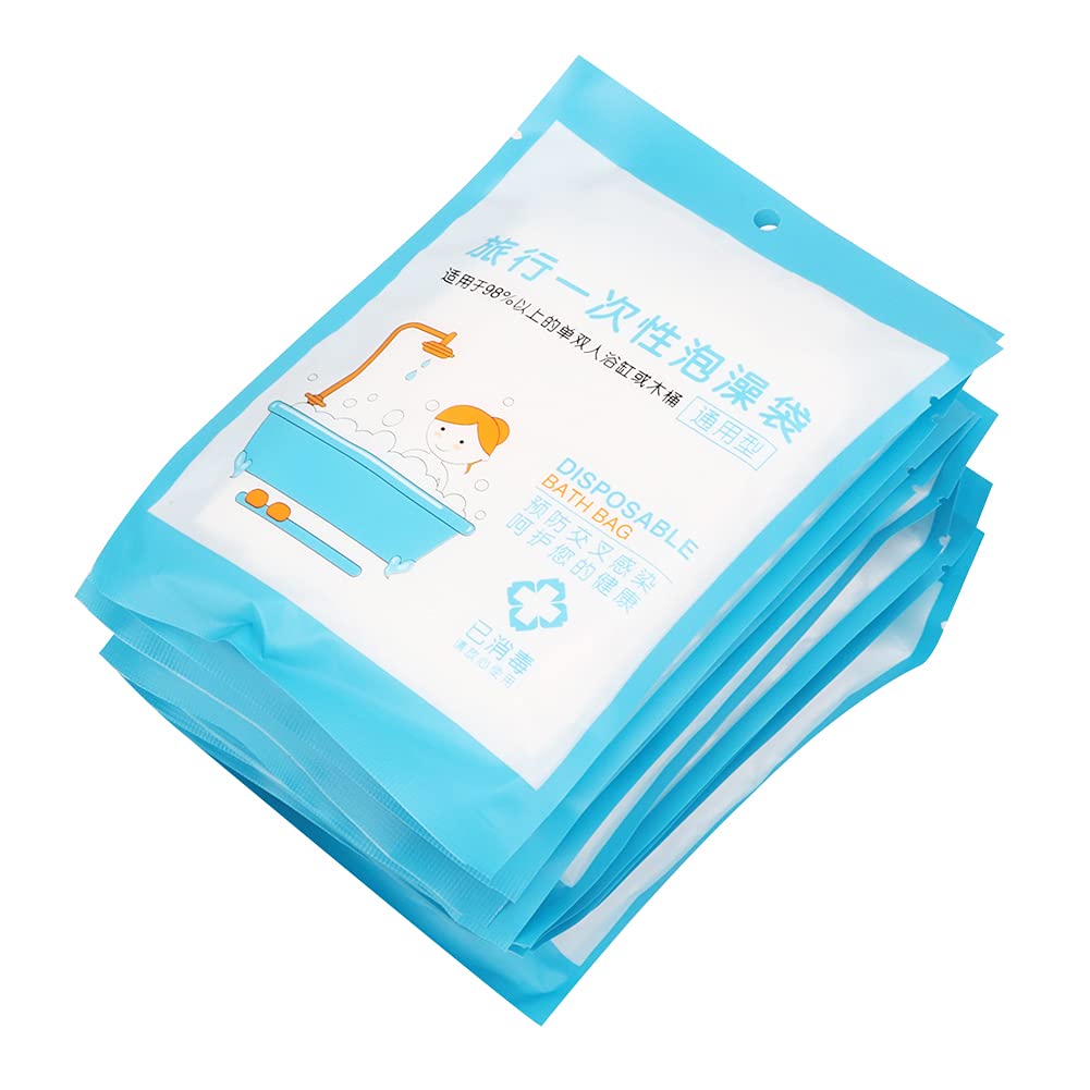 Fdit 10Pcs Disposable Bath Bag, HDPE Oversized Disposable Bathtub Liner Cover Film Bath Bag for Household Travel Spa Hotels Baby Swimming
