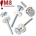 Extra Long Threaded Spindle Rods 8MM for Pressure Mounted Baby Gates, Installation Adapter 8 mm Screws Kit, Walk Thru Child & Pet Gate Accessories Replacement Bolts Wall Mount, Hardware Box 4 Pack M8