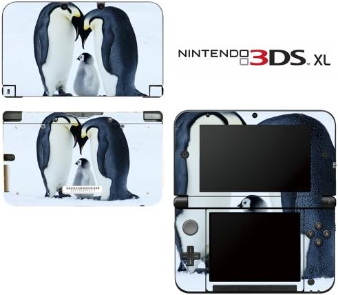 Sweet Baby Penguin with Parents Decorative Video Game Decal Cover Skin Protector for Nintendo 3DS XL