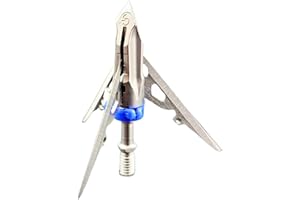 G5 OUTDOORS G5 Megameat 3-Blade Expandable Broadheads | 3-Pack | 100/125 Grains | Razor Sharp 2" Cutting Diameter Mechanical Blades | Screw in | Compound & Recurve Compatible | 1 BMP Practice Tip Included