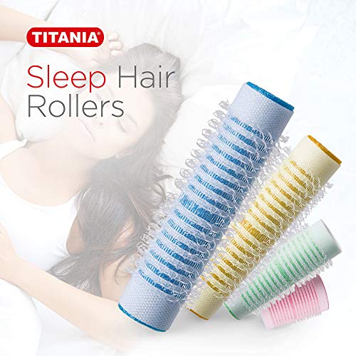 Titania Sleep Rollers 15mm 8 Pieces - Chemical & Moisture Resistant Overnight Hair Styling Rods in PolyBag - For Easy & Heat Free Nighttime Curling