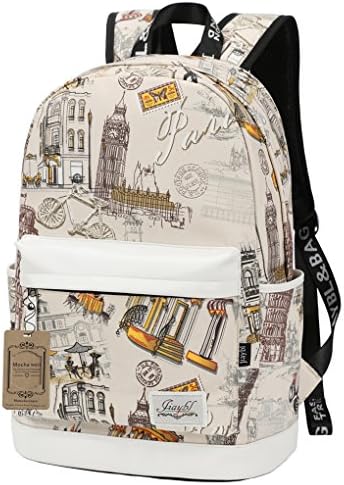 Mocha weir JIAYBL Children School Girls Ladies Women Backpack (London Big Ben 02)