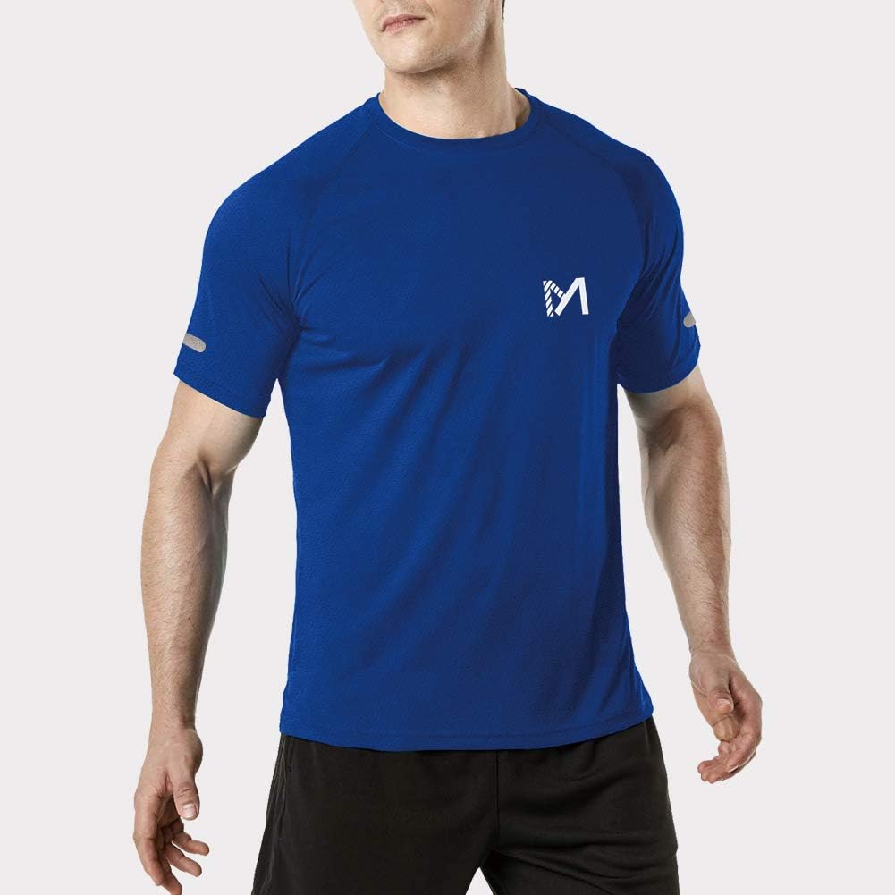 Men's Athletic T-Shirts, Cool Dry Fit Short Sleeve Shirt Fitness Sport Workout Crew Neck Tees: Clothing