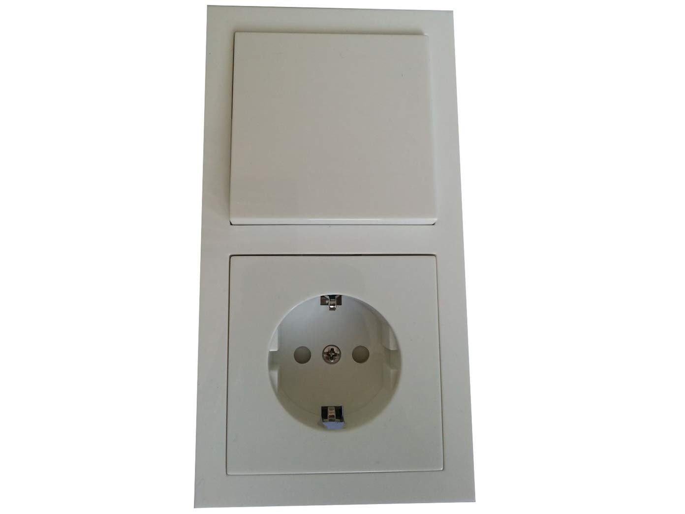 2-Fach Rahmen, Schalter-Steckdosen-Kombi, Slim-Line in Cremeweiß