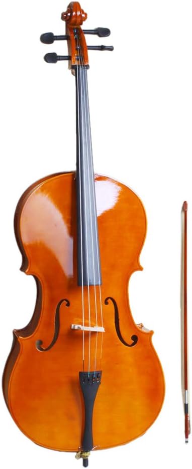 LAGRIMA 4/4 Acoustic Cello with Bag, Bow, Rosin for Adults Student Beginners (Natural)