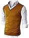 Ohoo Mens Slim Fit Casual V-Neck Knit Vest