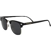 Islander Eyes Phuket Polarized Sunglasses for Men or Women Semi Silver Metal-Rimmed Black Frame w/Smoke Lens