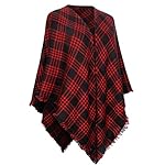 Womens Warm Long Shawl Wraps Large Scarves Knit Cashmere Feel Plaid Scarf