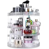 Awenia Makeup Organizer 360-Degree Rotating, Adjustable Makeup Storage, 7 Layers Large Capacity Cosmetic Storage Unit, Fits Different Types of Cosmetics and Accessories, Plus Size (Clear)