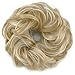 Rose bud Messy Bun Hair Pieces For Women Hair Bun Extension Updo Curly Messy Bun Scrunchie Dark Blonde & Bleach White Blonde Mixed
