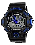 COCOTINA Mens Digital 50M Waterproof LED Alarm Multifunction Boy Sport Wrist Watch Blue