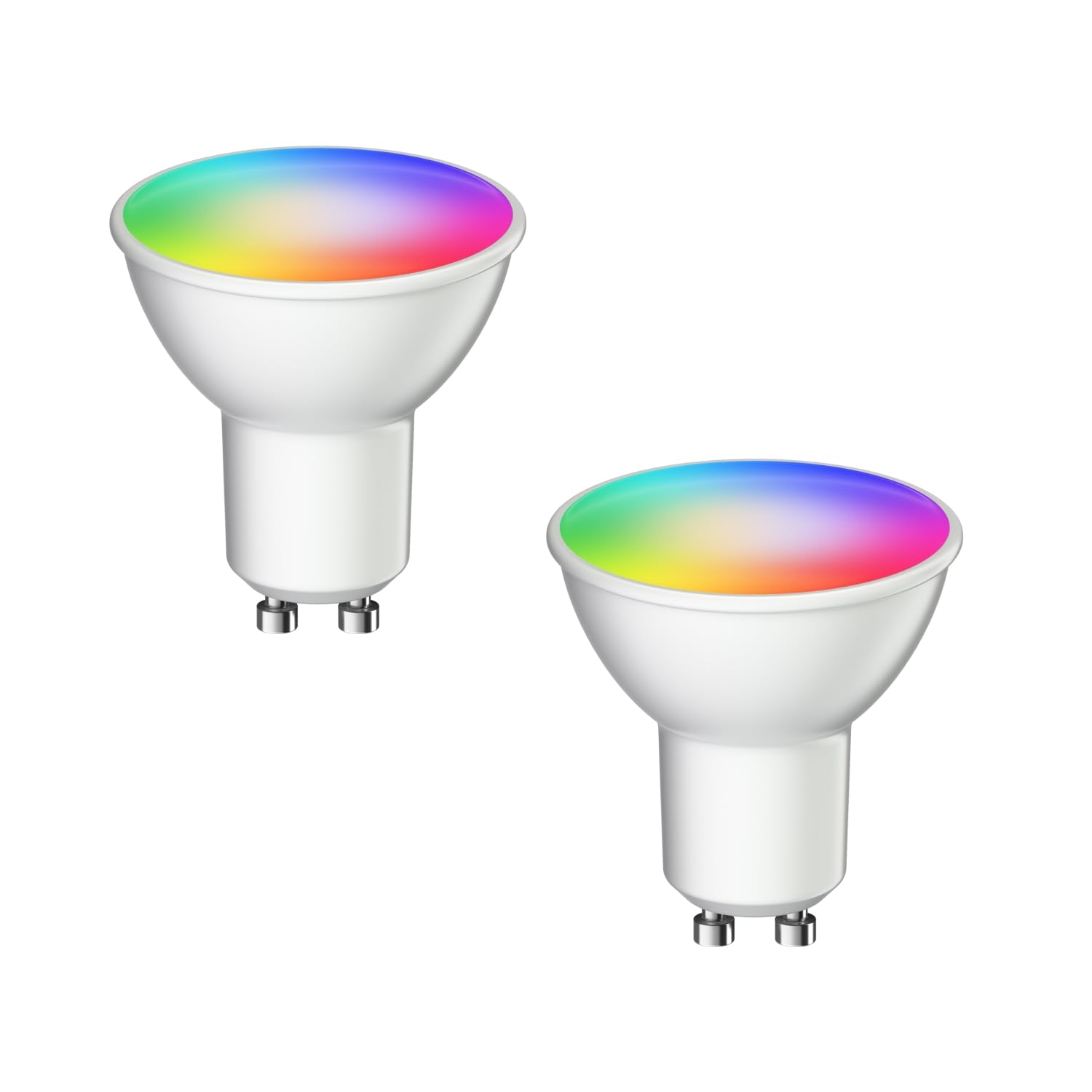 ledscom.de 2 GU10 LED RGB Bulbs, PAR16, Warm White - Cool White (2900-6200 K), 5.5 W, 473lm, 103°, Smart Home, WLAN, Alexa, matt