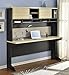 Ameriwood Home Pursuit Credenza and Hutch Bundle, Natural/Grau