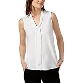 Kasper Womens Petite Size Tie Neck Blouse