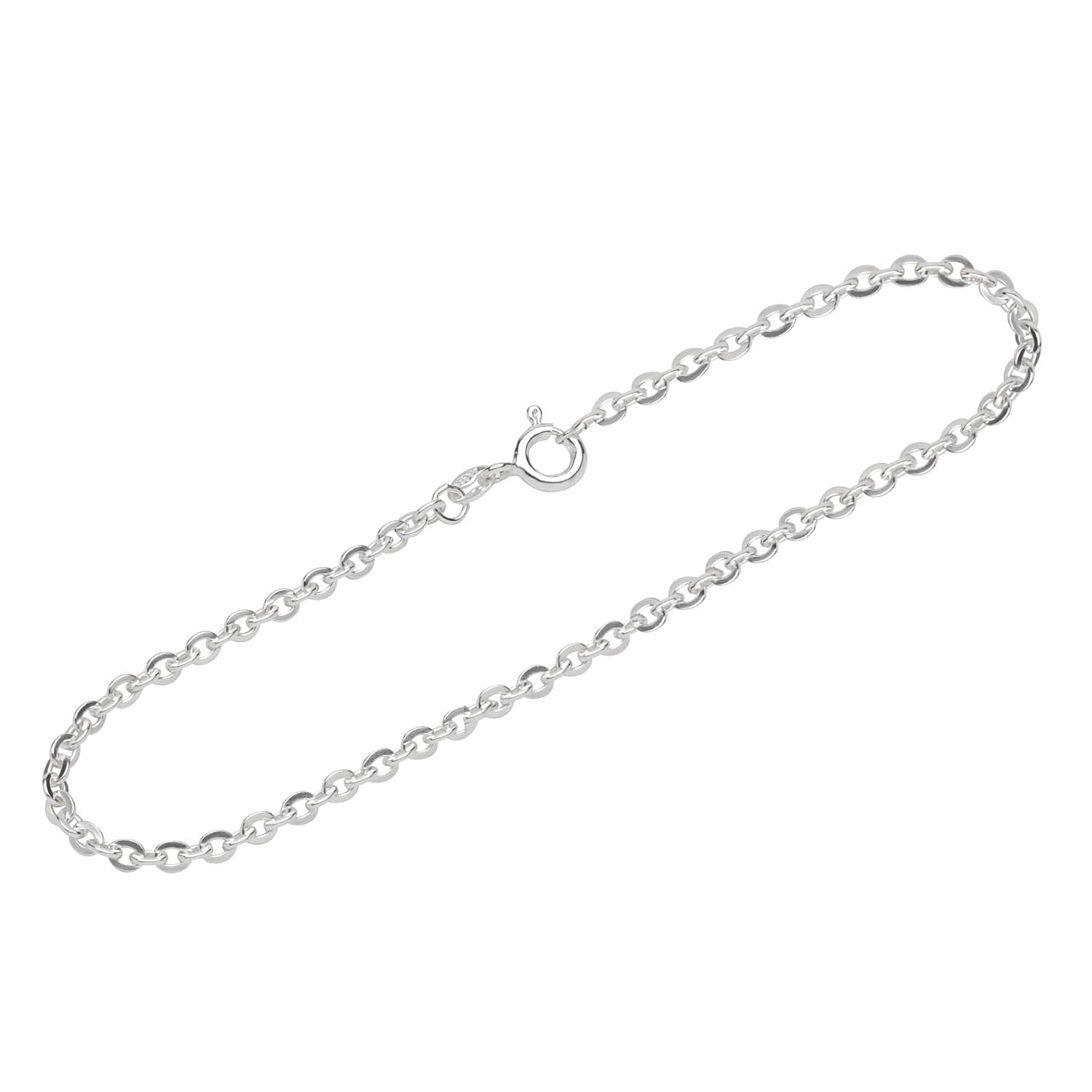 NKlaus Bracelet 925 Sterling Silver 19cm Anchor Chain flat rolled Gents Bangle Chain 12581