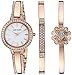 Anne Klein Women's AK/3354RGST Premium Crystal Accented Gold-Tone Watch and Bangle Set