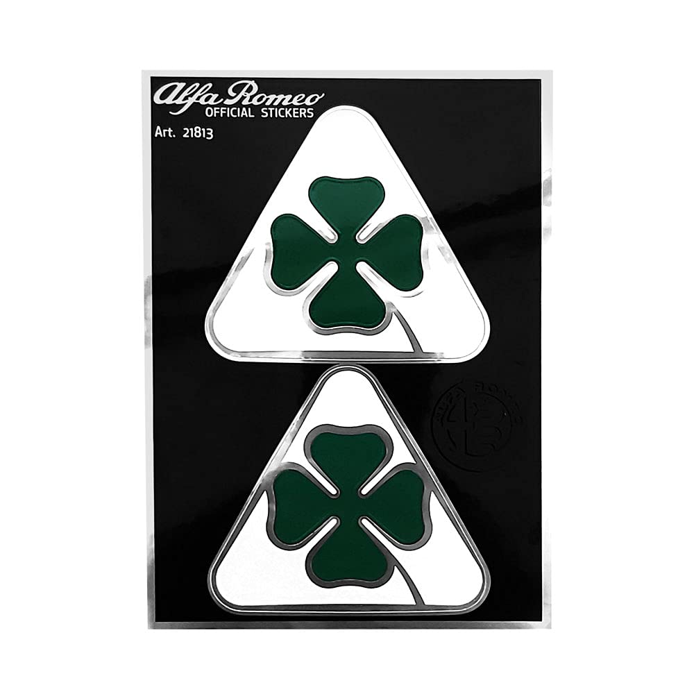 Official Stickers 2 Alfa Romeo Four-Leaf Clovers, 94 x 131 mm