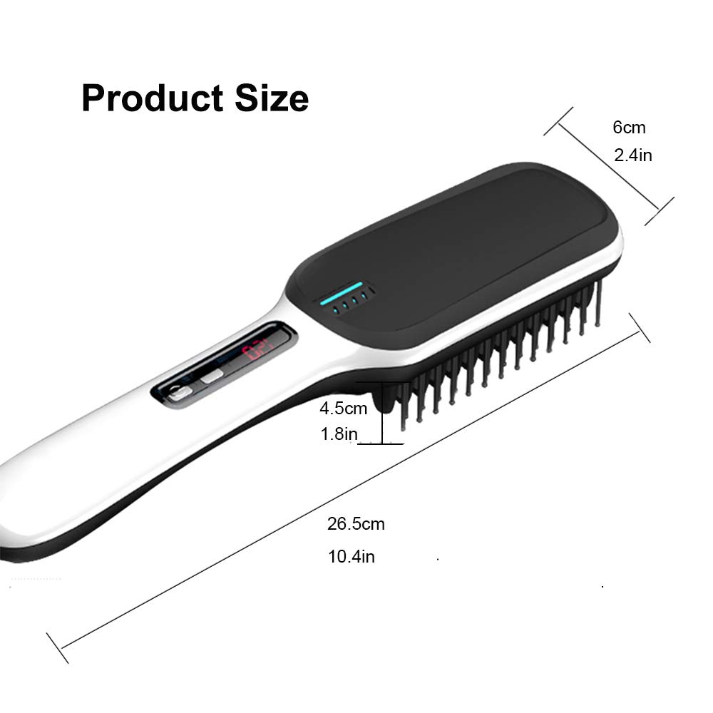 Beard Straightener Hair Straightener Brush -VIPpro Hair Straightening Comb,Auto Temperature Lock,Negative ions Anti,Professional Hair Straightening Brush for Women and Men, For Home and Travel