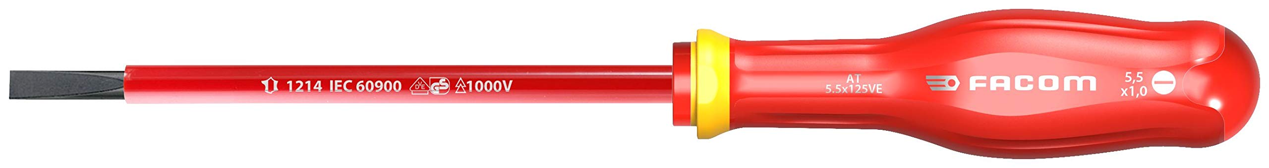 Facom AT10X200VE PROTWIST® Insulated Screwdrivers 1000 Volts for Slotted Screws