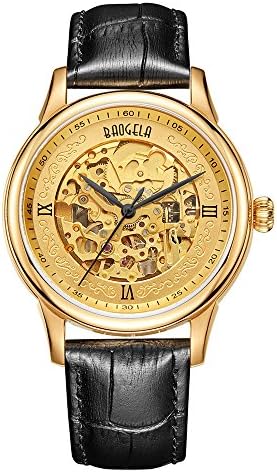 Baogela Brown Mens Chronograph Miltary Casual Sport Brown Leather Quartz Watch