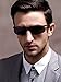 LUOMON Men's Polarized Wrap-Around Sport Sunglasses Al-Mg Aloy Black Frame/Grey Lens Unbreakable Frame LM8179