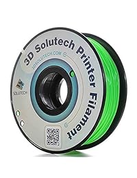 3D Solutech PLA175RGR filamento para impresora 3D, precisión de dimensiones +   0,03 mm, 2,2 libras (1 kg)   100  hecho en EE. UU., 1.75 mm, PLA, verde