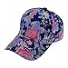 ZLYC Women Vintage Flower Floral Pattern Adjust Sport Outdoor Hat Baseball Cap (navy)