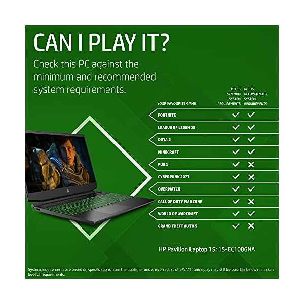 HP Pavilion Gaming 15.6" Laptop PC 15-ec1006sa, AMD Ryzen 7, 8GB RAM, GTX 1660Ti, 512GB SSD, FHD, Shadow Black - Image 4
