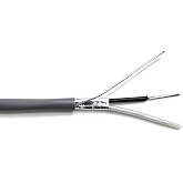 KWANGIL 18AWG 1Pr Foil Shielded Cable - Equal to Belden 8760 Gray 50FT | CM, Str TC, PE Ins, OS+Drain, PVC Jkt, Electronic, Low Voltage Analog Signals, Digital Control, Line Level Audio