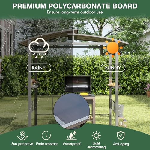 Tangkula 8x5 FT Hardtop Grill Gazebo Review: Double-Tiered Barbecue Shelter with PC Roof image 13