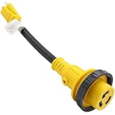 Anxingo Heavy Duty RV Adapter Power Cord Plug, 15 Amp Male to 30 Amp Female with Twist Lock, RV Adapter Power Conversion Cabl