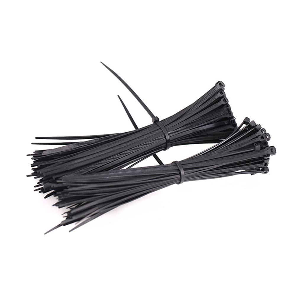 CONPHERON 250 Pack Black Lengthened Nylon Cable Ties, 300mm x 3.6mm, Heavy Duty Tie Wraps Nylon Zip Ties
