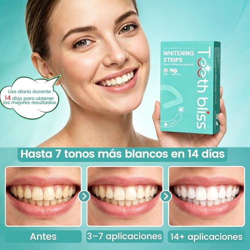 Teeth Whitening Strips Teeth Whitener: TeethBliss 14 Treatments Teeth Whitening Strips Low Sensitivity, Home Whitening for Weddings, Dating and Working for Coffee Drinkers