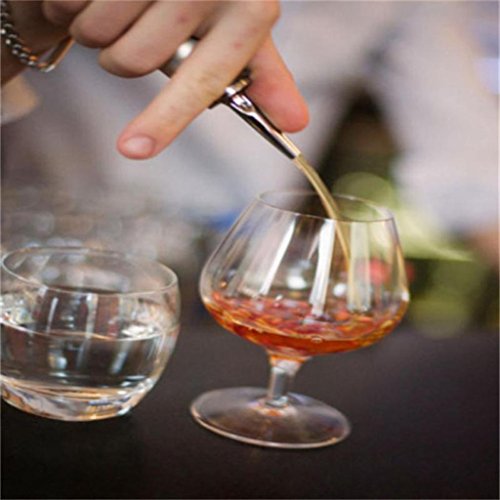 Botrong Liquor Spirit Pourer Flow Wine Bottle Pour Spout Stopper Stainless Steel Cap (C)