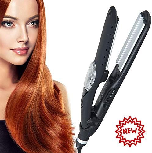 FXXXYSH Steam Hair Straightener, Professional Steam Hair Straightener, Tourmaline Ceramic Perm, Straight Roll Dual-Use Atomizing Splint,Black