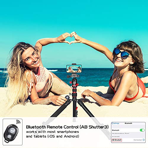 ZOMEi Camera Tripod Lightweight Travel Tripod Monopod 2 in 1 Portable Camera Tripod Stand with 360 Degree Ball Head, Remote Bluetooth and Phone Clip for Canon Nikon Sony GoPro DSLR SLR, Smartphone - Thumbnail 6