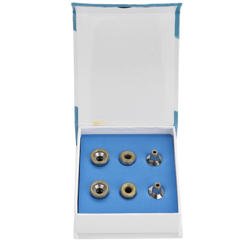 Nikou Diamond Drill Bits Set, Replacement Diamond Microdermabrasion Skin Care Accessories, Professional Dermabrasion Tips Stainless Steel Filter Set 6Pcs