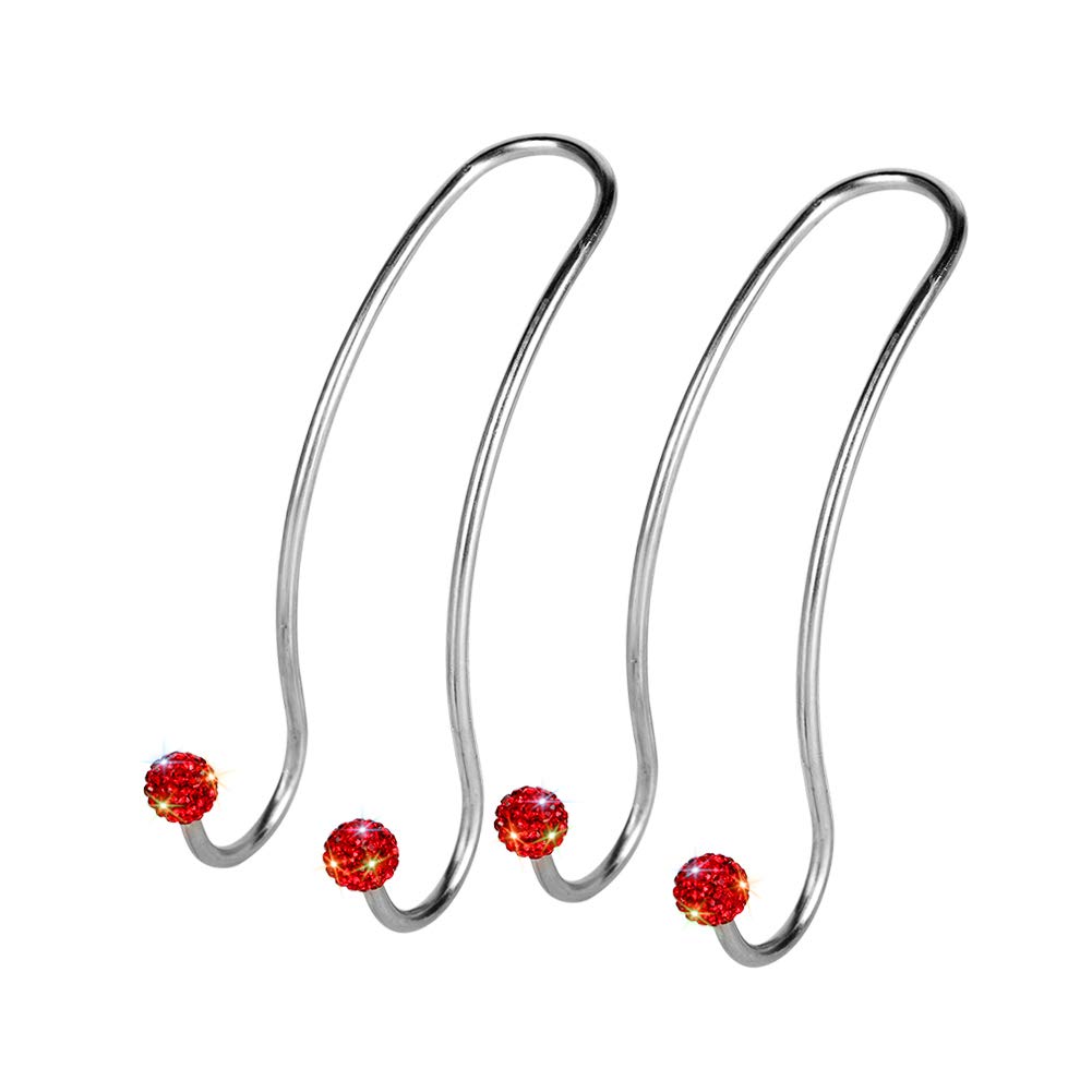 SAVORI Auto Hooks, Bling Car Hangers Organizer Seat Headrest Hooks Strong and Durable Backseat Hanger Storage Universal for SUV Truck Vehicle 2 Pack (Red)