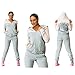 Flymall Women's Cotton 2PCS Sport Pullover Hoodie Tracksuit Sweatshirt Sweatpant Set