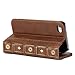GMYLE iPhone 4S Wallet Case, Book Case Vintage for iPhone 4 4S - Brown Classic [Crazy Horse Pattern] [PU Leather] Book style Flip Folio Case Cover