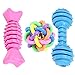 Petroad Dog Toy Loop Ball with Bell inside Noise Rubber Toy Chew Toy Pack of 3 for Small and Large Dogs Puppies Chewers