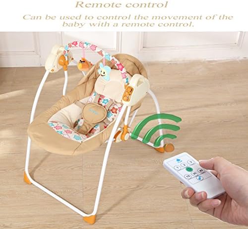Fashion Electric Baby Crib with Mosquito Nets,Baby Bed Baby Shaker Cradle Swing (brown)