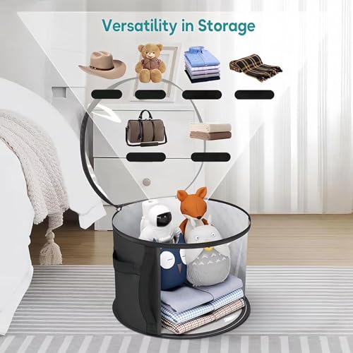 Hat Storage Boxes With Zip Lids For Women & Men, Large Hat Box Travel,Foldable Hat Boxes With Lids, Hat Rack For Closet Or Travel,Suitable For Various Types Of Hats,16.4 X10.4 Inch (B)