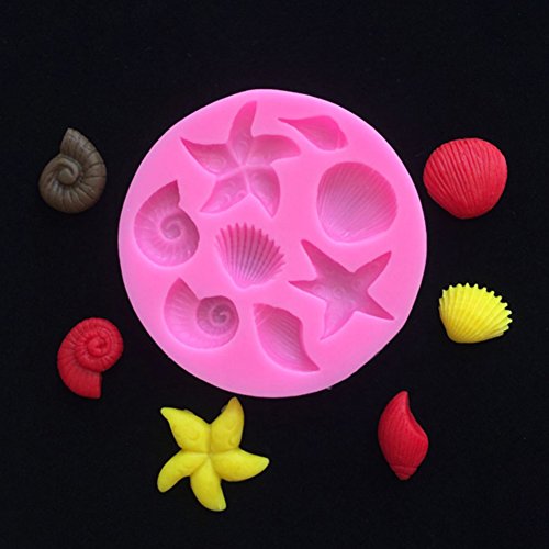 Chige Candy Mold, Silicone Baking Trays - Food Grade & BPA Free - Not Sticky Cake Decoration Mould For Mousse,Chocolate Brownie,Jelly,Ice Cream,Chiffon,Cheesecake,Fondant (Sea Starfish)