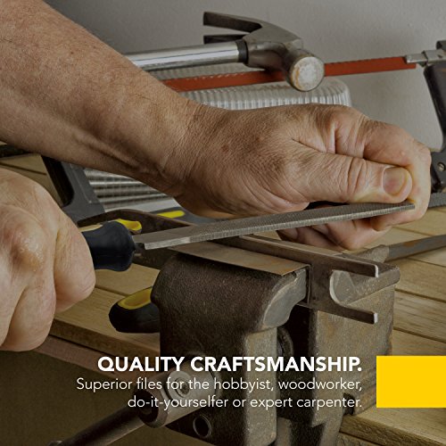 File Set for Shaping Metal, Wood, and Tools, Includes Small Needle Files, Steel Round Rasp, Half Round, and Flat for Superior Tool Finishing, High Carbon Steel with Comfortable Non Slip Grip