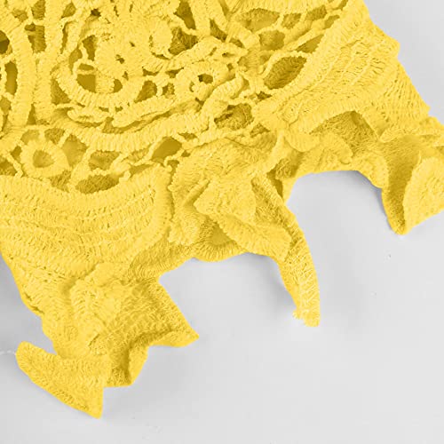 Summer Women Off Shoulder Lace Tops 3/4 Sleeve Butterfly Shirts Crew Neck Casual Floral Hollow Out Blouse Tees