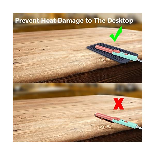 2 Pack Heat Resistant Silicone Mat Pouch, Portable styling heat mat, Curling Iron pad Cover, Hair Straightener Travel…