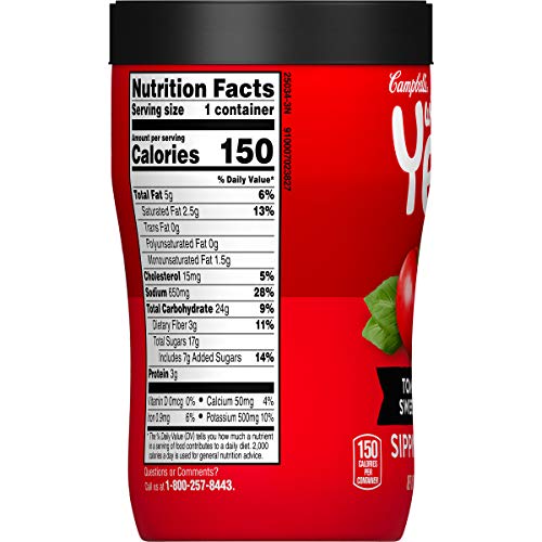 Campbell's Well Yes! Sipping Soup, Vegetable Soup On The Go, Tomato & Sweet Basil, 11.2 Oz, Pack of 8