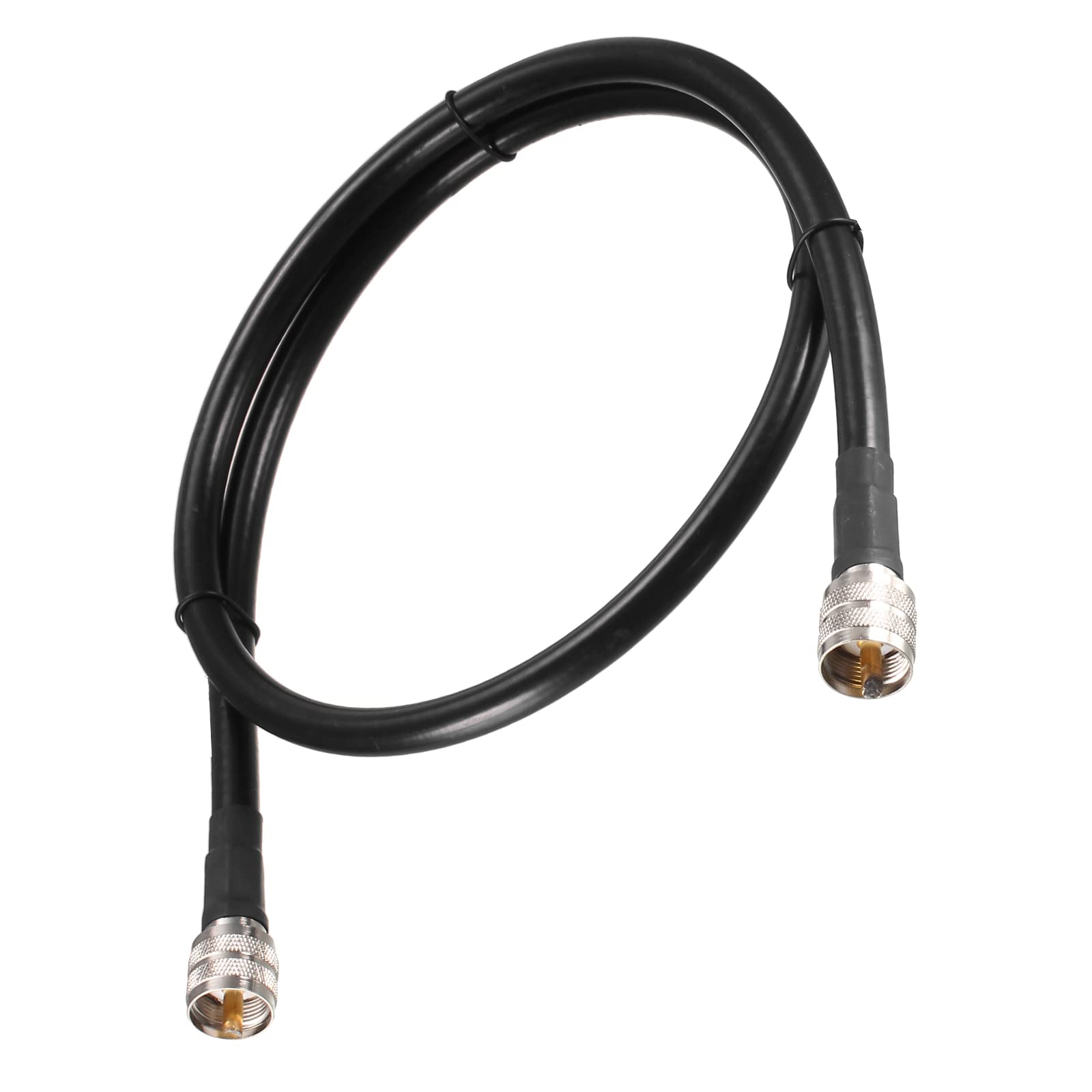 Rebower RG213 Coaxial Cables UHF (PL259) Male to UHF (PL259) Male, [for Antenna Radio Transceiver] - 5Feet/ 50 Ohm/Black/ 1Pcs