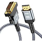 HDMI to DVI Cable (6 Feet) Bi-Directional Nylon Braid Support 1080P Full DVI-D Male to HDMI Male High Speed Adapter Cable Gold Plated for PS4, PS3,HDMI Male A to DVI-D